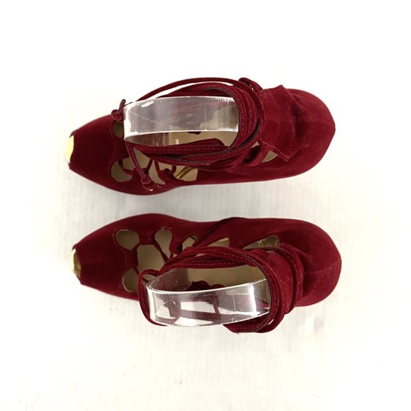 Colin Stuart Lace Up Platform Suede Heels - Picture 8 of 15